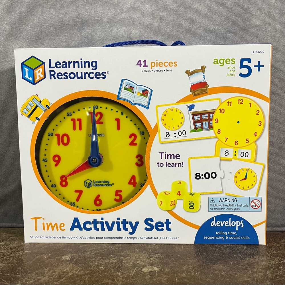 Learning Resources Time Activity Set 41 Pieces Ages 5+ Teaching Clock Montessori